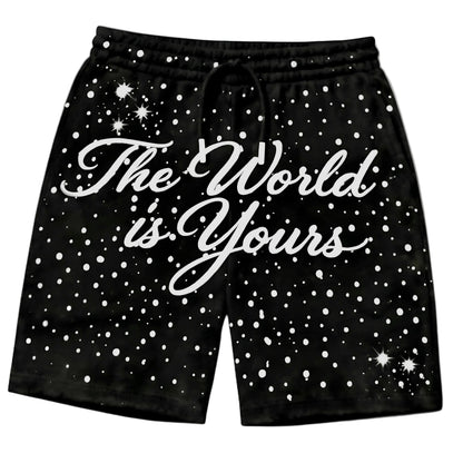 THE WORLD IS YOURS SHORTS (BLACK)