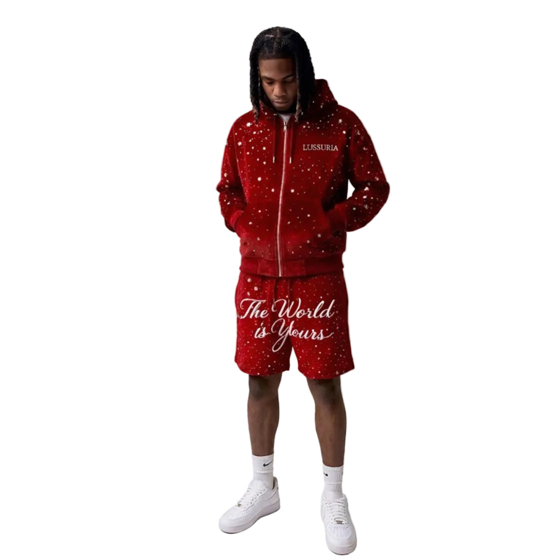 THE WORLD IS YOURS SHORTS (RED)