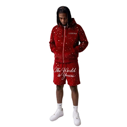 THE WORLD IS YOURS SHORTS (RED)