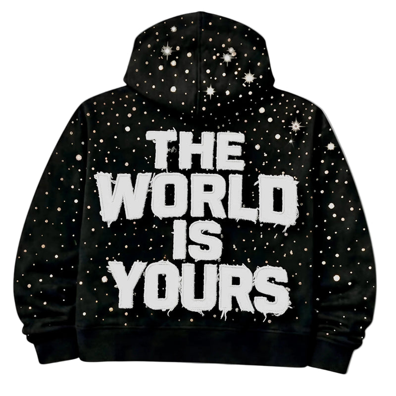 THE WORLD IS YOURS ZIP UP (BLACK)