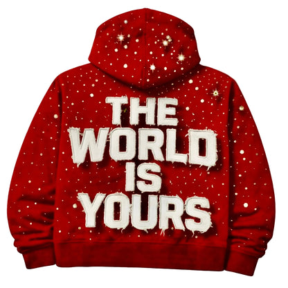 THE WORLD IS YOURS ZIP UP (RED)