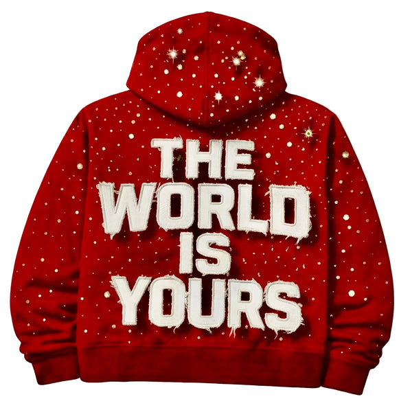 THE WORLD IS YOURS ZIP UP (RED)