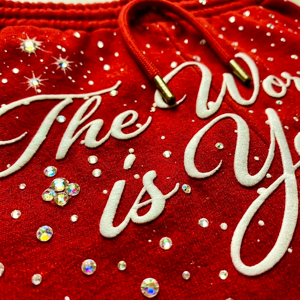 THE WORLD IS YOURS SHORTS (RED)