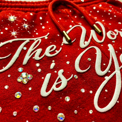 THE WORLD IS YOURS SHORTS (RED)